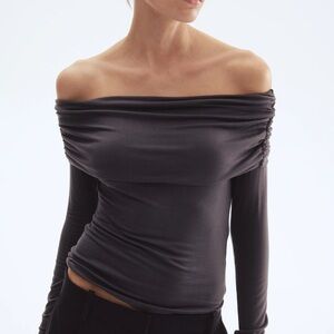 H&M Charcoal Off-Shoulder Blouse